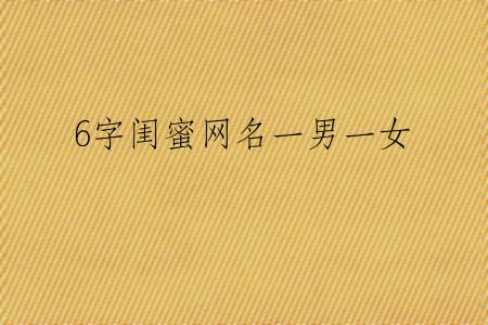 6字闺蜜网名一男一女