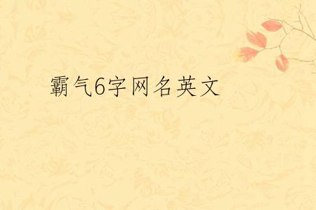 霸气6字网名英文