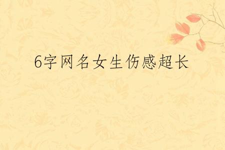 6字网名女生伤感超长