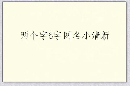 两个字6字网名小清新