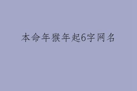 本命年猴年起6字网名