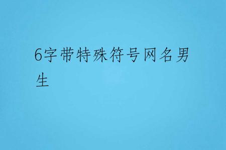 6字带特殊符号网名男生