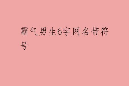 霸气男生6字网名带符号