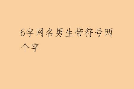 6字网名男生带符号两个字