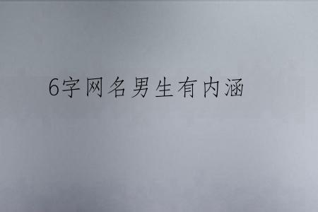 6字网名男生有内涵