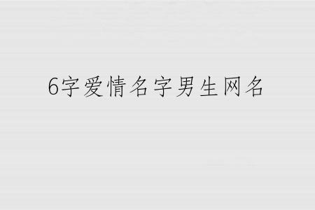 6字爱情名字男生网名