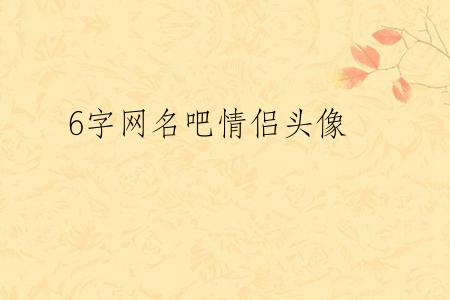 6字网名吧情侣头像