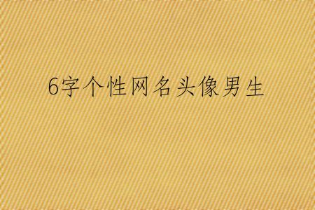 6字个性网名头像男生
