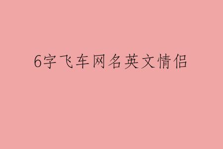 6字飞车网名英文情侣
