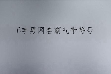 6字男网名霸气带符号