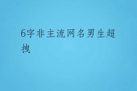 6字非主流网名男生超拽