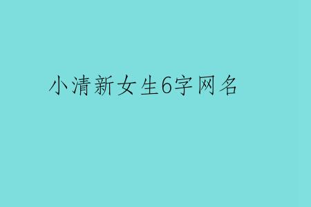 小清新女生6字网名