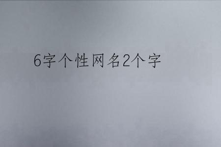 6字个性网名2个字