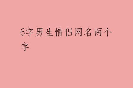 6字男生情侣网名两个字