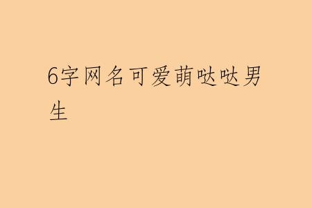 6字网名可爱萌哒哒男生