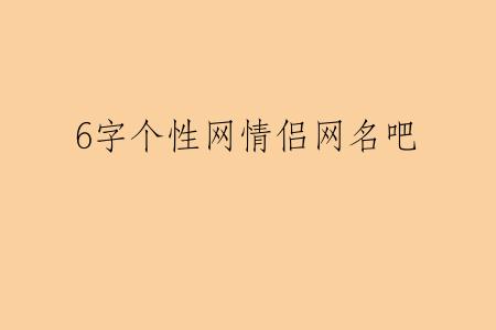 6字个性网情侣网名吧