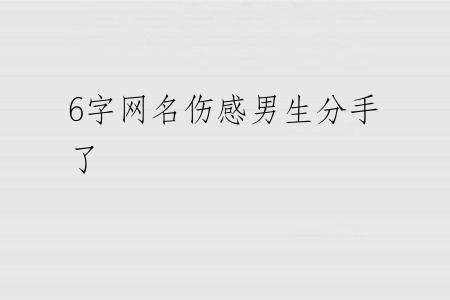6字网名伤感男生分手了