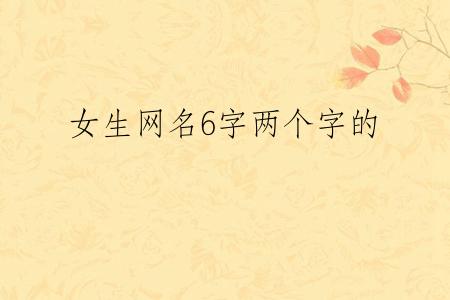 女生网名6字两个字的