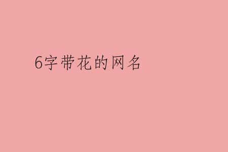 6字带花的网名