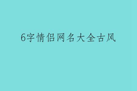 6字情侣网名大全古风