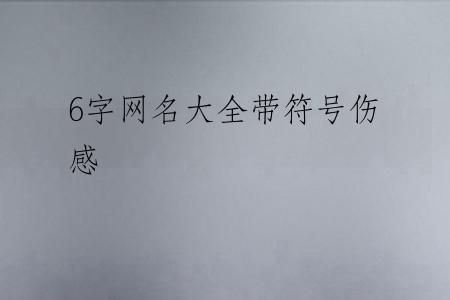 6字网名大全带符号伤感
