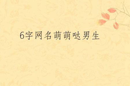 6字网名萌萌哒男生