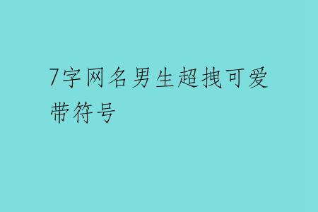 7字网名男生超拽可爱带符号
