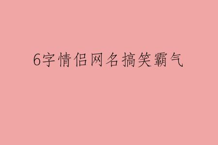 6字情侣网名搞笑霸气