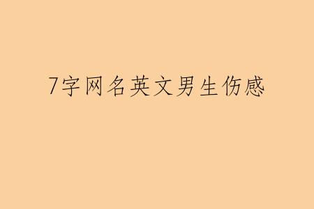 7字网名英文男生伤感