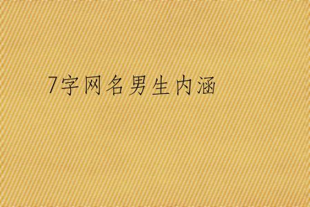 7字网名男生内涵