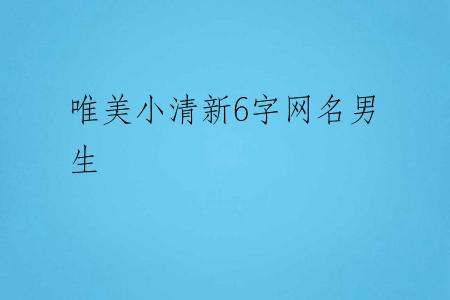 唯美小清新6字网名男生