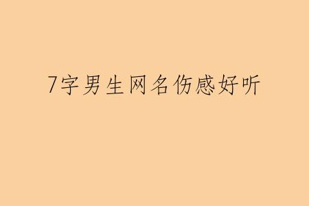 7字男生网名伤感好听