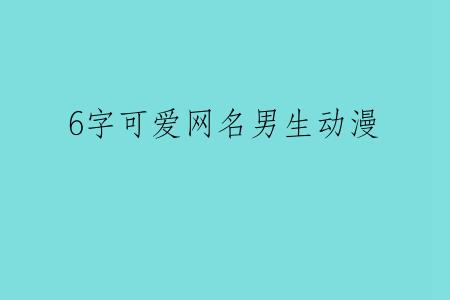 6字可爱网名男生动漫