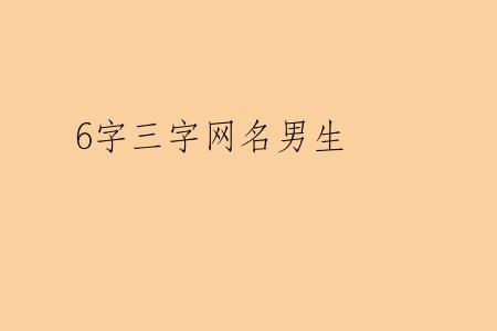 6字三字网名男生