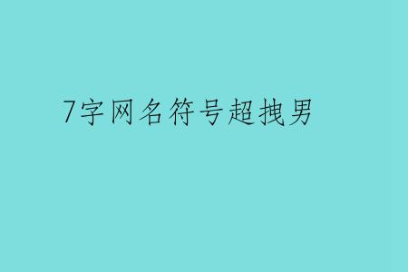 7字网名符号超拽男