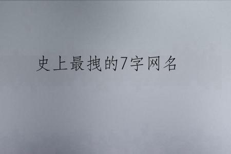 史上最拽的7字网名