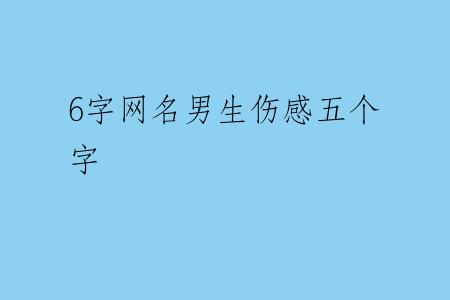 6字网名男生伤感五个字