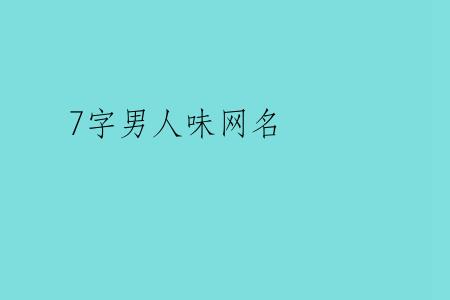 7字男人味网名