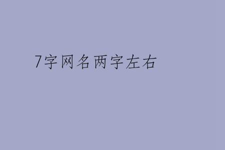 7字网名两字左右