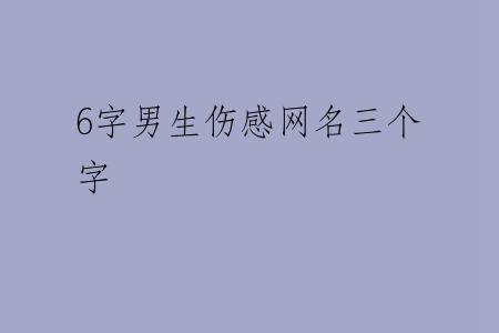 6字男生伤感网名三个字