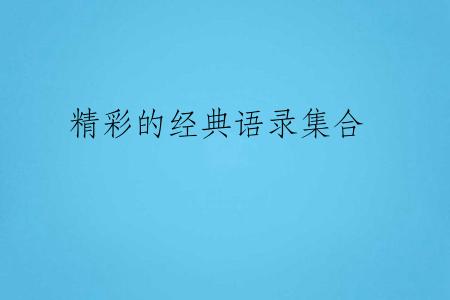 精彩的经典语录集合