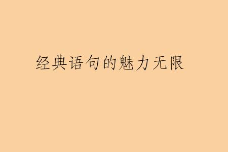 经典语句的魅力无限