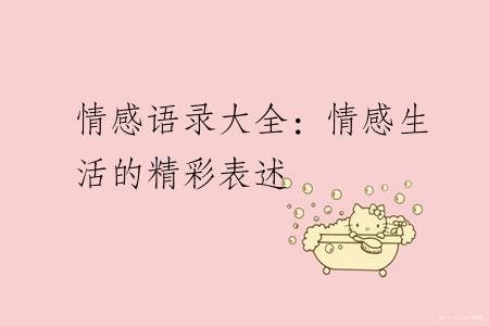 情感语录大全：情感生活的精彩表述