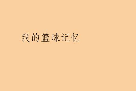 我的篮球记忆