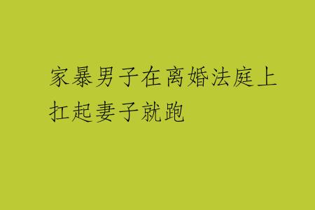 家暴男子在离婚法庭上扛起妻子就跑
