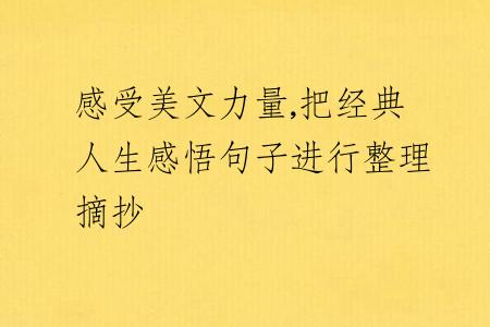 感受美文力量,把经典人生感悟句子进行整理摘抄